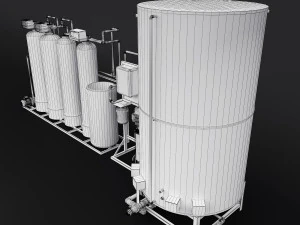 Water treatment system for pouring ice 3D Model