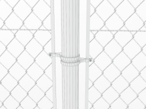 wire mesh fence with barbed wire fence 3D-Modell