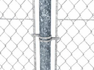 wire mesh fence with barbed wire fence 3D-Modell