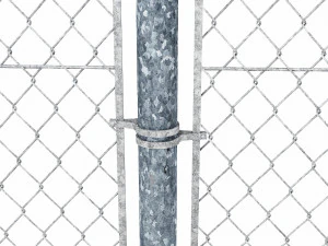 wire mesh fence with barbed wire fence 3D Model