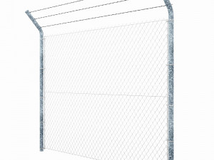 wire mesh fence with barbed wire fence 3D-Modell