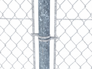 wire mesh fence with barbed wire fence 3D-Modell