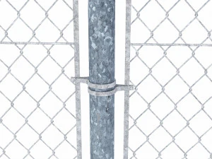 wire mesh fence with barbed wire fence 3D Model