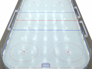 hockey rink 26x60 m 3D Model