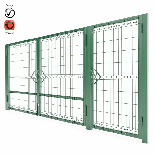 single and double swing gates 3d 3D-Modell .c4d .max .obj .3ds .fbx .stl .blend 