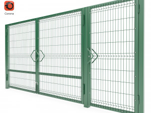 single and double swing gates 3d Modelo 3D