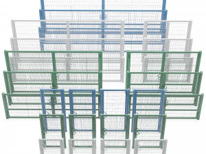 single and double swing gates 3d 3D Model