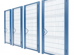 single and double swing gates 3d 3D Model