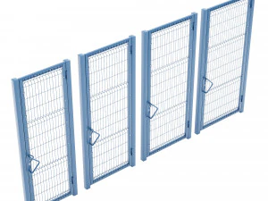 single and double swing gates 3d 3D Model