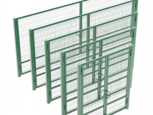 single and double swing gates 3d 3D Model