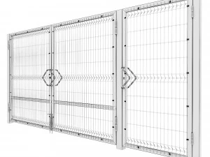 single and double swing gates 3d 3D Model