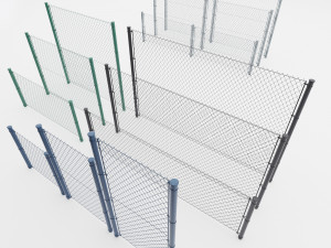 metal mesh fence 3D Model