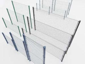 ogrodzenie z metalowej siatki Model 3D