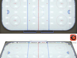 曲棍球场 30x60 米，带有 khl 标记 3D 模型