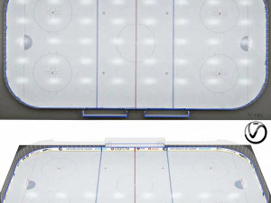 hockey rink 30x60 m with khl markings 3D Model