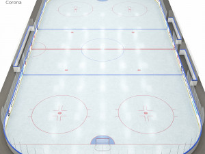 hockey rink 30x60 m with khl markings 3D 模型