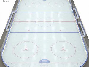 hockey rink 30x60 m with khl markings 3D Model