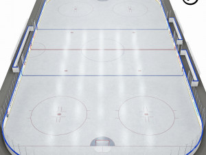 hockey rink 30x60 m with khl markings 3D 模型