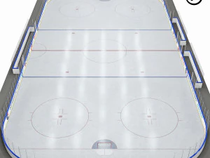 hockey rink 30x60 m with khl markings 3D Model