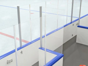 hockey rink 30x60 m with khl markings 3D Model