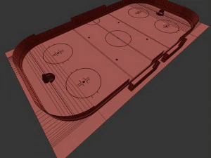 hockey rink 30x60 m with khl markings 3D Model