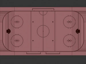 hockey rink 30x60 m with khl markings 3D Model