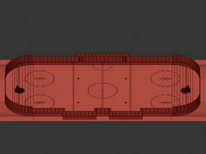 hockey rink 30x60 m with khl markings 3D Model