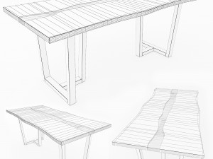 slab table - river Modelo 3D
