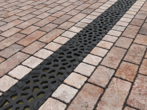 drainage channel euroline aco with voronoi sd 100 design grid 3D-Modell