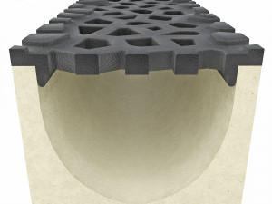 drainage channel euroline aco with voronoi sd 100 design grid 3D-Modell
