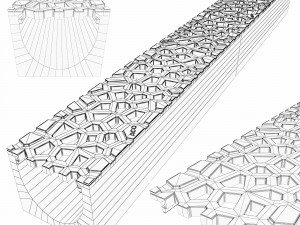 drainage channel euroline aco with voronoi sd 100 design grid 3D-Modell