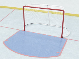 hockey rink 26x56 m with nhl markings 3D 模型