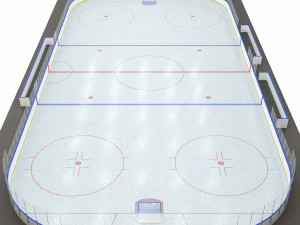 hockey rink 26x56 m with nhl markings 3D 模型