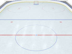 hockey rink 26x56 m with nhl markings 3D 模型