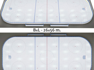 hockey rink 26x56 m with nhl markings 3D 模型