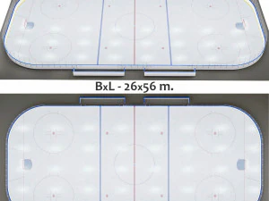 patinoire de hockey 26x56 m avec marquages ​​nhl Modèle 3D