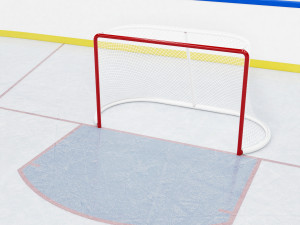 hockey rink 26x56 m with nhl markings 3D 模型