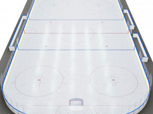 hockey rink 26x56 m with nhl markings 3D 模型
