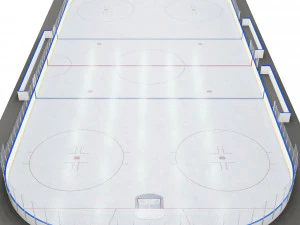 patinoire de hockey 26x56 m avec marquages ​​nhl Modèle 3D
