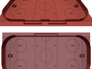 hockey rink 26x56 m with nhl markings 3D 模型