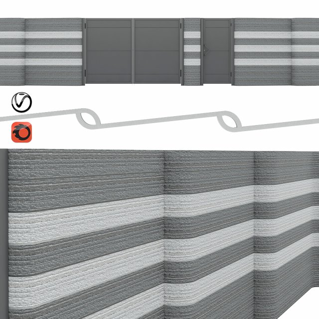 craft fence - wave Modèle 3D .c4d .max .obj .3ds .fbx .stl .blend 