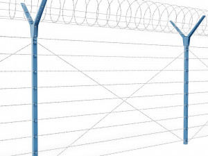 fence with a spiral protective barrier 3D Модель