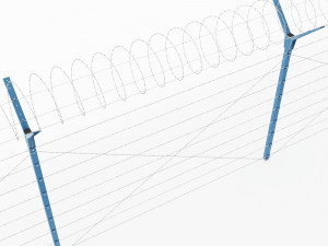 fence with a spiral protective barrier 3D-Modell