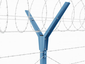 fence with a spiral protective barrier 3D-Modell