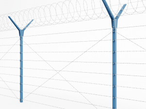 fence with a spiral protective barrier 3D-Modell