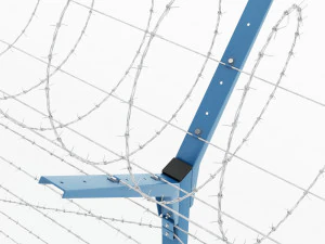 fence with a spiral protective barrier 3D Model