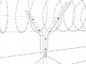 fence with a spiral protective barrier 3D-Modell
