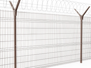 fence with a spiral protective barrier no 2 Modelo 3D