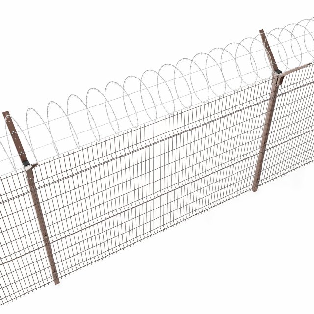 fence with a spiral protective barrier no 2 3D Model in Miscellaneous ...