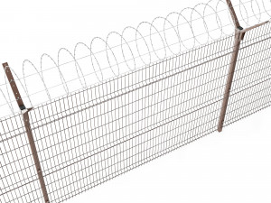 fence with a spiral protective barrier no 2 3D-Modell